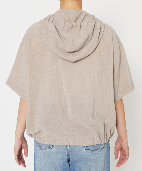 BARNYARDSTORM(バンヤードストーム)の「BARNYARDSTORM / ハーフスリーブフードブルゾン【JAPAN FABRIC】<セットアップ対応>(ブルゾン・レディース・ベージュ/グレー・FREE)」の5枚目の写真