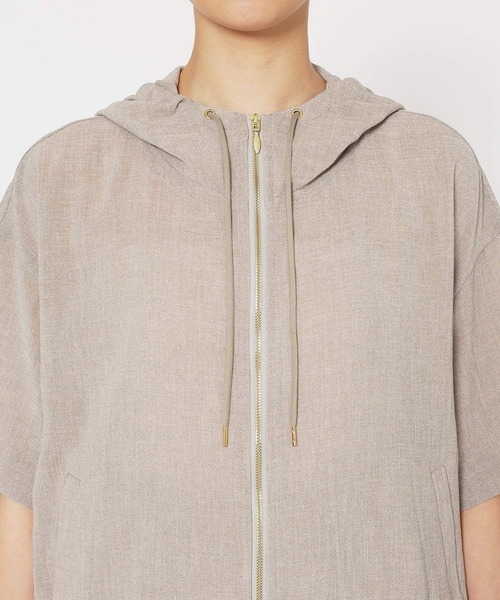 BARNYARDSTORM(バンヤードストーム)の「BARNYARDSTORM / ハーフスリーブフードブルゾン【JAPAN FABRIC】<セットアップ対応>(ブルゾン・レディース・ベージュ/グレー・FREE)」の6枚目の写真
