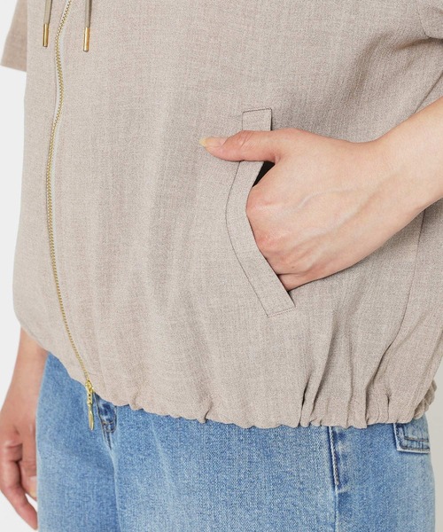 BARNYARDSTORM(バンヤードストーム)の「BARNYARDSTORM / ハーフスリーブフードブルゾン【JAPAN FABRIC】<セットアップ対応>(ブルゾン・レディース・ベージュ/グレー・FREE)」の9枚目の写真
