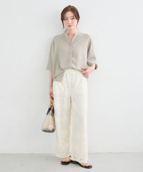 le.coeur blanc(ルクールブラン)の「パッチワーク風レースイージーパンツ(その他パンツ・レディース・イエロー/ブラック/オフホワイト・38)」の8枚目の写真