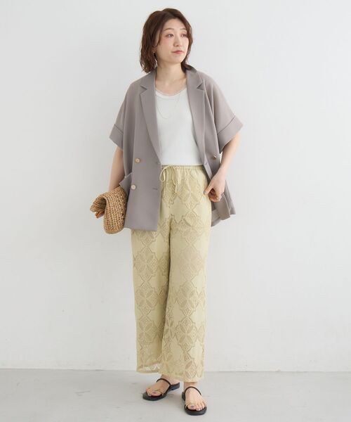 le.coeur blanc(ルクールブラン)の「パッチワーク風レースイージーパンツ(その他パンツ・レディース・イエロー/ブラック/オフホワイト・38)」の14枚目の写真