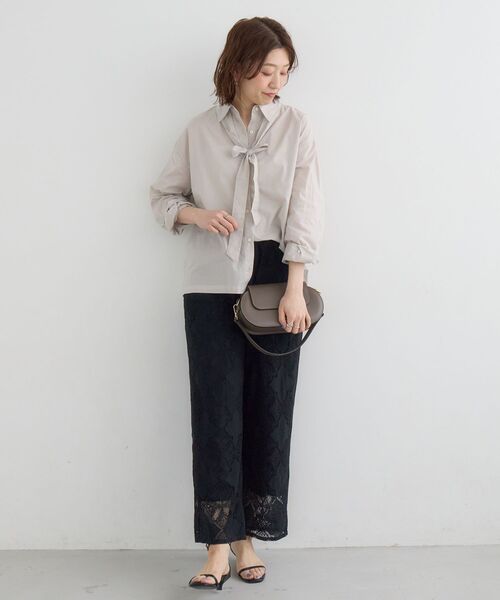 le.coeur blanc(ルクールブラン)の「パッチワーク風レースイージーパンツ(その他パンツ・レディース・イエロー/ブラック/オフホワイト/ブラウン・38)」の12枚目の写真