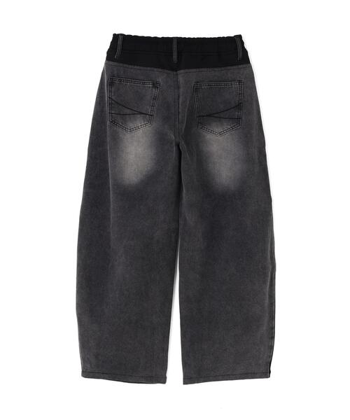 SIS(エスアイエス)の「SIS/エスアイエス/Docking Denim Sweat Pants(デニムパンツ・レディース・ブラック/ブルー・M)」の3枚目の写真