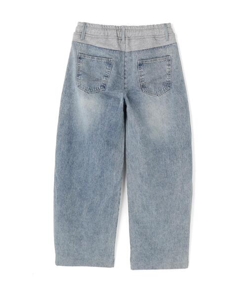 SIS(エスアイエス)の「SIS/エスアイエス/Docking Denim Sweat Pants(デニムパンツ・レディース・ブラック/ブルー・M)」の5枚目の写真