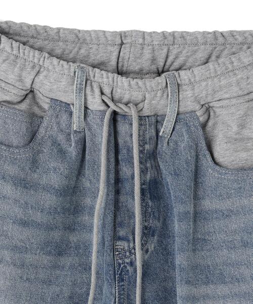 SIS(エスアイエス)の「SIS/エスアイエス/Docking Denim Sweat Pants(デニムパンツ・レディース・ブラック/ブルー・M)」の6枚目の写真