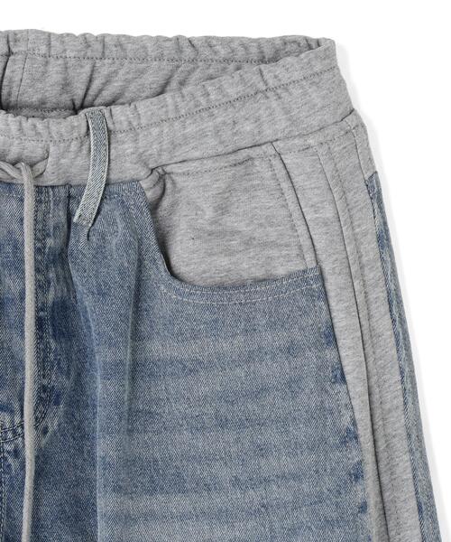 SIS(エスアイエス)の「SIS/エスアイエス/Docking Denim Sweat Pants(デニムパンツ・レディース・ブラック/ブルー・M)」の7枚目の写真