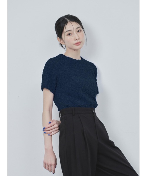 BLUE×PALANG(ブルーパラン)の「MOJA SHORT KNIT(Tシャツ/カットソー・レディース・ネイビー/ブルー/バイオレット・FREE)」の2枚目の写真