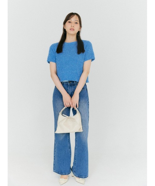 BLUE×PALANG(ブルーパラン)の「MOJA SHORT KNIT(Tシャツ/カットソー・レディース・ネイビー/ブルー/バイオレット・FREE)」の5枚目の写真