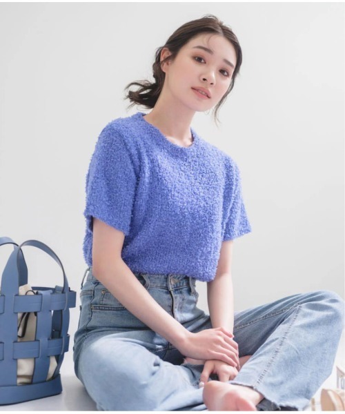 BLUE×PALANG(ブルーパラン)の「MOJA SHORT KNIT(Tシャツ/カットソー・レディース・ネイビー/ブルー/バイオレット・FREE)」の4枚目の写真