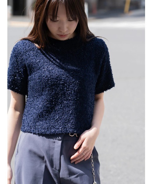 BLUE×PALANG(ブルーパラン)の「MOJA SHORT KNIT(Tシャツ/カットソー・レディース・ネイビー/ブルー/バイオレット・FREE)」の16枚目の写真