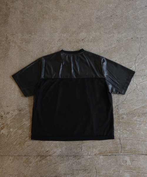 ERAR（エラー）の「【ERAR】レザーメッシュ切り替えメタルパーツTシャツ（Tシャツ/カットソー・メンズ・ブラック・XL/L/M/S）」の15枚目の写真