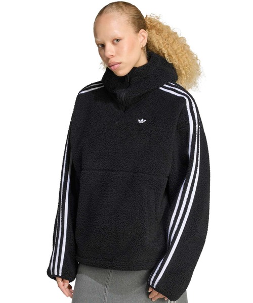 adidas(アディダス)の「adidas JENNIE FLEECE HOODIE JACKET / アディダス ジェニー フリース フーディー ジャケット(その他アウター・レディース・ブラック・M/L/XL)」の1枚目の写真