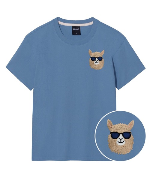 OKSTAR（オクスター）の「アイムアルパカ刺繍半袖（Tシャツ/カットソー・レディース・ブラック/グレー/ダークグリーン/ライトグレー/ホワイト/ライトベージュ/カーキ/ダークブルー/ネイビー/ベージュ/クリーム/ダークグレー・SMALL/MEDIUM/LARGE/X-LARGE/2XL/3XL/4XL）」の12枚目の写真
