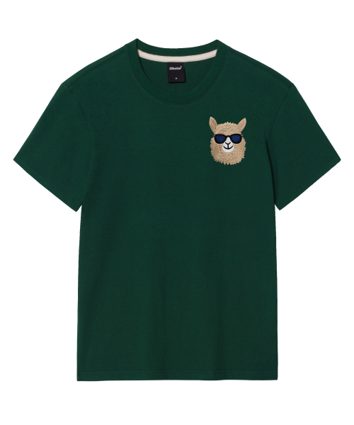 OKSTAR（オクスター）の「アイムアルパカ刺繍半袖（Tシャツ/カットソー・レディース・ブラック/グレー/ダークグリーン/ライトグレー/ホワイト/ライトベージュ/カーキ/ダークブルー/ネイビー/ベージュ/クリーム/ダークグレー・SMALL/MEDIUM/LARGE/X-LARGE/2XL/3XL/4XL）」の17枚目の写真