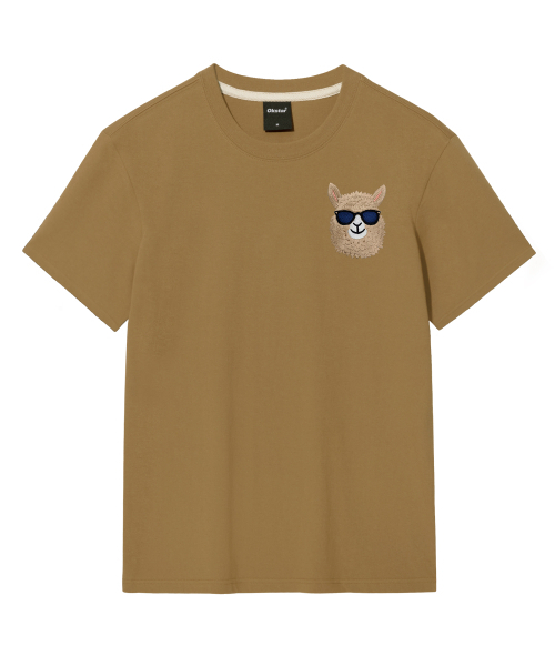 OKSTAR（オクスター）の「アイムアルパカ刺繍半袖（Tシャツ/カットソー・レディース・ブラック/グレー/ダークグリーン/ライトグレー/ホワイト/ライトベージュ/カーキ/ダークブルー/ネイビー/ベージュ/クリーム/ダークグレー・SMALL/MEDIUM/LARGE/X-LARGE/2XL/3XL/4XL）」の18枚目の写真
