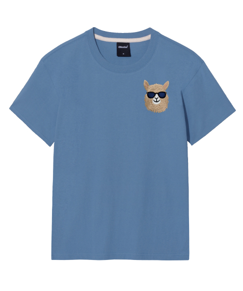 OKSTAR（オクスター）の「アイムアルパカ刺繍半袖（Tシャツ/カットソー・レディース・ブラック/グレー/ダークグリーン/ライトグレー/ホワイト/ライトベージュ/カーキ/ダークブルー/ネイビー/ベージュ/クリーム/ダークグレー・SMALL/MEDIUM/LARGE/X-LARGE/2XL/3XL/4XL）」の19枚目の写真