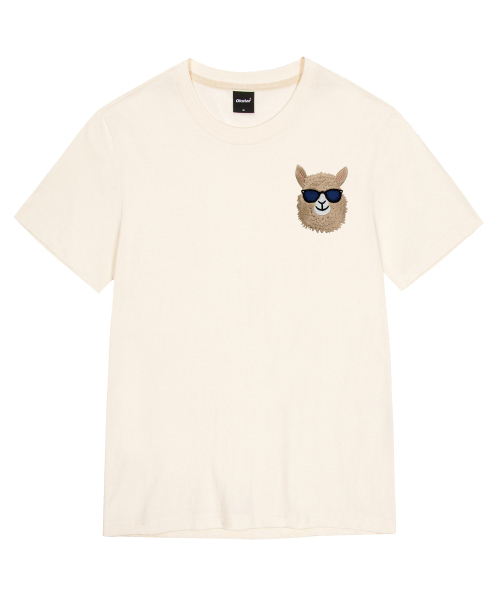 OKSTAR（オクスター）の「アイムアルパカ刺繍半袖（Tシャツ/カットソー・レディース・ブラック/グレー/ダークグリーン/ライトグレー/ホワイト/ライトベージュ/カーキ/ダークブルー/ネイビー/ベージュ/クリーム/ダークグレー・SMALL/MEDIUM/LARGE/X-LARGE/2XL/3XL/4XL）」の20枚目の写真