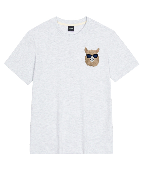 OKSTAR（オクスター）の「アイムアルパカ刺繍半袖（Tシャツ/カットソー・レディース・ブラック/グレー/ダークグリーン/ライトグレー/ホワイト/ライトベージュ/カーキ/ダークブルー/ネイビー/ベージュ/クリーム/ダークグレー・SMALL/MEDIUM/LARGE/X-LARGE/2XL/3XL/4XL）」の22枚目の写真