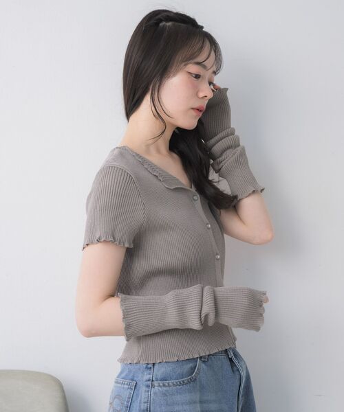 ems excite(エムズエキサイト)の「NTカーデ&アームカバーSET(ニット/セーター・レディース・ライトグレー/ブラック/グリーン・FREE)」の11枚目の写真