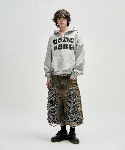 NOT4NERD(ノットフォーナード)の「NOT4NERD/ノットフォーナード/Camo Layered Distressed Bermuda Denim Pants(デニムパンツ・メンズ・ベージュ/ブルー・M/XL/L)」の1枚目の写真