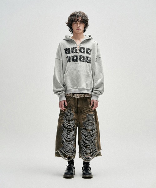 NOT4NERD(ノットフォーナード)の「NOT4NERD/ノットフォーナード/Camo Layered Distressed Bermuda Denim Pants(デニムパンツ・メンズ・ベージュ/ブルー・M/XL/L)」の15枚目の写真