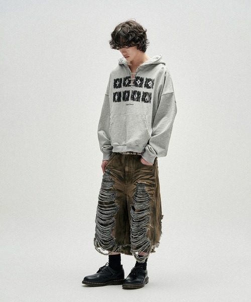 NOT4NERD(ノットフォーナード)の「NOT4NERD/ノットフォーナード/Camo Layered Distressed Bermuda Denim Pants(デニムパンツ・メンズ・ベージュ/ブルー・M/XL/L)」の17枚目の写真