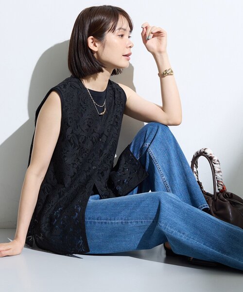 INDIVI(インディヴィ)の「【洗える/トレンド】マニッシュレースベスト(ベスト・レディース・ホワイト/ブラック・34/15 /13/05/38)」の9枚目の写真