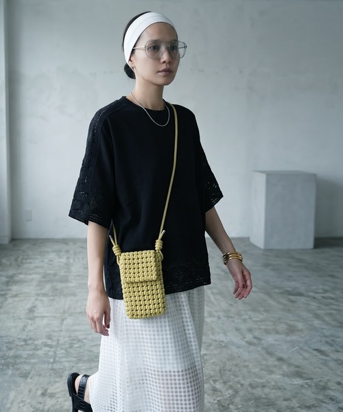 STYLE DELI(スタイルデリ)の「【BLK001】レースパッチワークデザインTシャツ(Tシャツ/カットソー・レディース・ホワイト/ブラック/グレー・FREE)」の1枚目の写真
