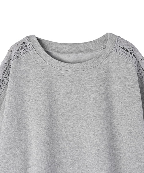 STYLE DELI(スタイルデリ)の「【BLK001】レースパッチワークデザインTシャツ(Tシャツ/カットソー・レディース・ホワイト/ブラック/グレー・FREE)」の12枚目の写真
