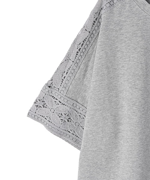STYLE DELI(スタイルデリ)の「【BLK001】レースパッチワークデザインTシャツ(Tシャツ/カットソー・レディース・ホワイト/ブラック/グレー・FREE)」の11枚目の写真