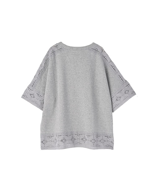STYLE DELI(スタイルデリ)の「【BLK001】レースパッチワークデザインTシャツ(Tシャツ/カットソー・レディース・ホワイト/ブラック/グレー・FREE)」の8枚目の写真