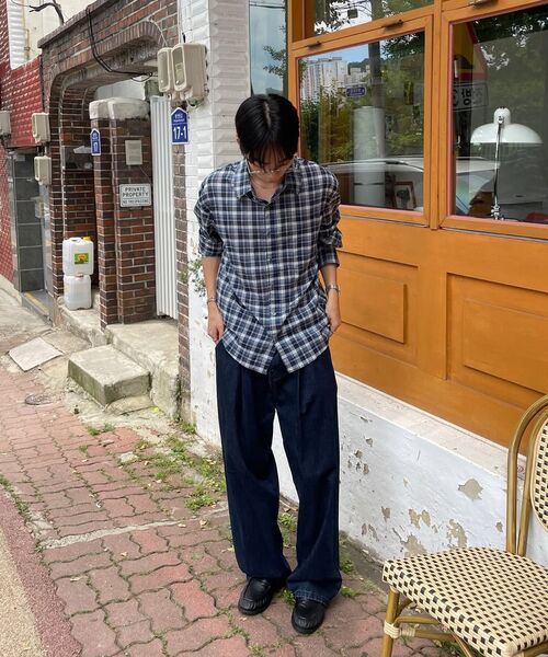 DNSR（ディーエヌエスアール）の「ライトサマー チェックシャツ ブルー（シャツ/ブラウス・メンズ・その他・MEDIUM/LARGE/X-LARGE/SMALL）」の20枚目の写真