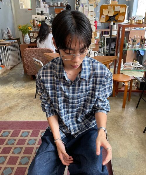 DNSR（ディーエヌエスアール）の「ライトサマー チェックシャツ ブルー（シャツ/ブラウス・メンズ・その他・MEDIUM/LARGE/X-LARGE/SMALL）」の21枚目の写真