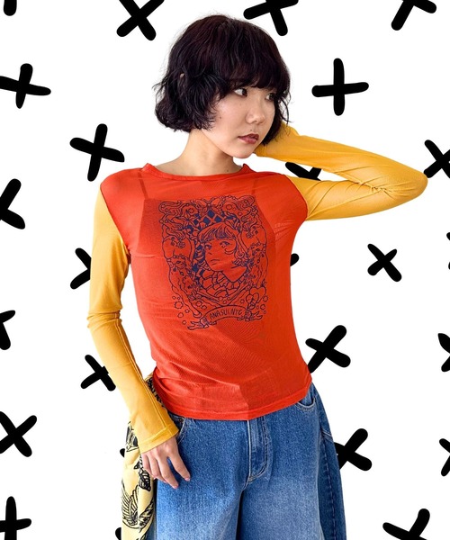 anna sui nyc(アナ スイ エヌ ワイ シー)の「HC ユニコーンシアートップス(Tシャツ/カットソー・レディース・レッド/ラベンダー/ブラック・FREE)」の5枚目の写真