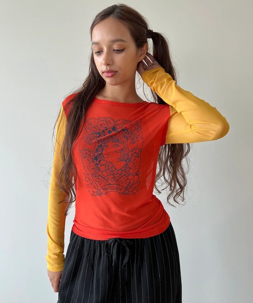 anna sui nyc(アナ スイ エヌ ワイ シー)の「HC ユニコーンシアートップス(Tシャツ/カットソー・レディース・レッド/ラベンダー/ブラック・FREE)」の7枚目の写真