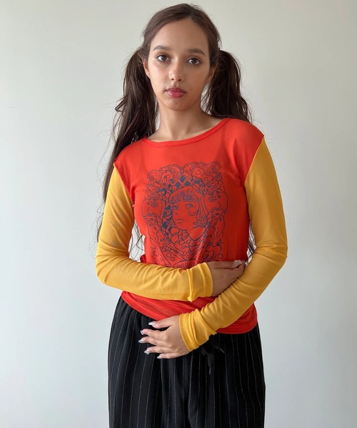 anna sui nyc(アナ スイ エヌ ワイ シー)の「HC ユニコーンシアートップス(Tシャツ/カットソー・レディース・レッド/ラベンダー/ブラック・FREE)」の6枚目の写真