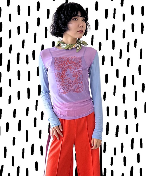 anna sui nyc(アナ スイ エヌ ワイ シー)の「HC ユニコーンシアートップス(Tシャツ/カットソー・レディース・レッド/ラベンダー/ブラック・FREE)」の10枚目の写真