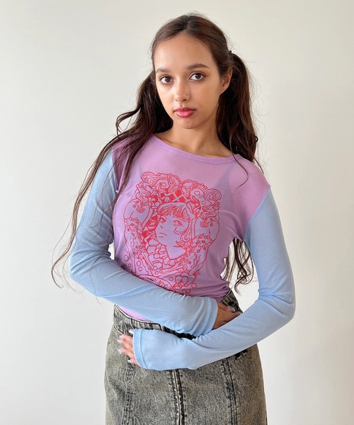 anna sui nyc(アナ スイ エヌ ワイ シー)の「HC ユニコーンシアートップス(Tシャツ/カットソー・レディース・レッド/ラベンダー/ブラック・FREE)」の13枚目の写真