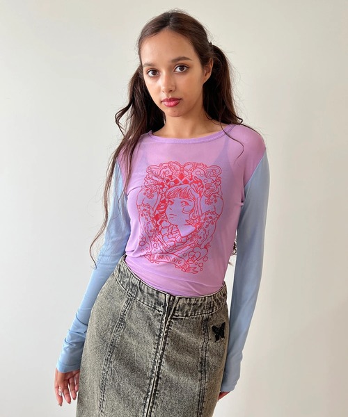 anna sui nyc(アナ スイ エヌ ワイ シー)の「HC ユニコーンシアートップス(Tシャツ/カットソー・レディース・レッド/ラベンダー/ブラック・FREE)」の12枚目の写真