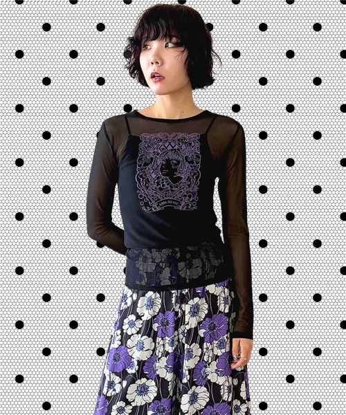 anna sui nyc(アナ スイ エヌ ワイ シー)の「HC ユニコーンシアートップス(Tシャツ/カットソー・レディース・レッド/ラベンダー/ブラック・FREE)」の15枚目の写真