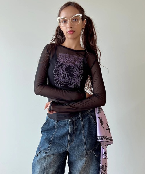 anna sui nyc(アナ スイ エヌ ワイ シー)の「HC ユニコーンシアートップス(Tシャツ/カットソー・レディース・レッド/ラベンダー/ブラック・FREE)」の17枚目の写真