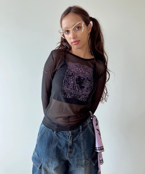 anna sui nyc(アナ スイ エヌ ワイ シー)の「HC ユニコーンシアートップス(Tシャツ/カットソー・レディース・レッド/ラベンダー/ブラック・FREE)」の16枚目の写真