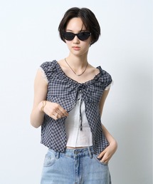 Check Ribbon Layered Blouse / チェックリボンレイヤードブラウス