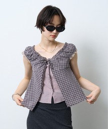 Check Ribbon Layered Blouse / チェックリボンレイヤードブラウス