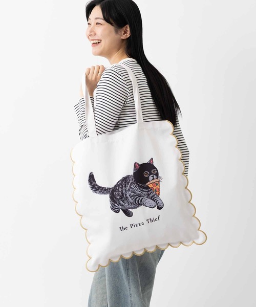 Jubilee（ジュビリー）の「スカラップトートバッグ 犬 猫 ショッパー サブバック 大きめ（トートバッグ・レディース・その他7/その他10/その他6/その他4/その他8/その他5/その他3/その他1/その他9/その他2・FREE）」の5枚目の写真