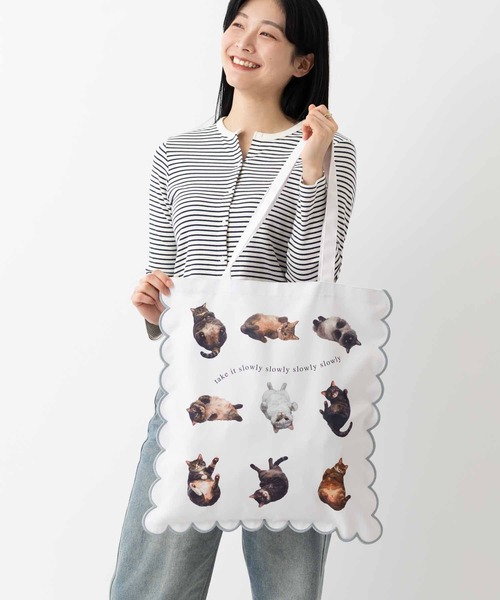 Jubilee（ジュビリー）の「スカラップトートバッグ 犬 猫 ショッパー サブバック 大きめ（トートバッグ・レディース・その他7/その他10/その他6/その他4/その他8/その他5/その他3/その他1/その他9/その他2・FREE）」の9枚目の写真