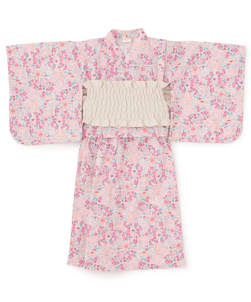 petit main（プティマイン）の「【WEB別注】花柄2WAY浴衣（浴衣・キッズ・ピンク/イエロー・120cm/100cm/130cm/110cm/90cm）」の5枚目の写真