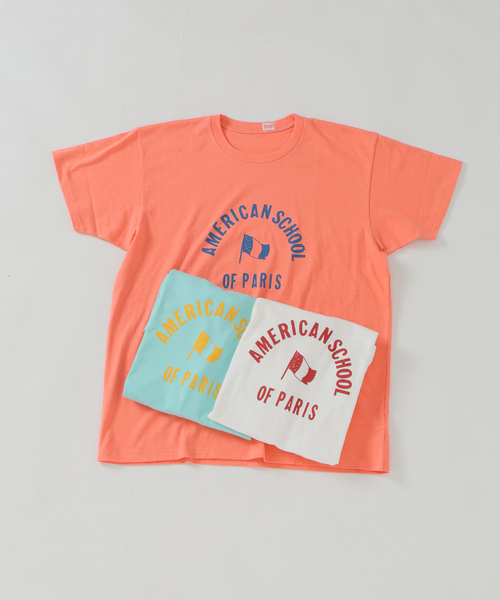 YOUNG&OLSEN The DRYGOODS STORE(ヤングアンドオルセン)の「Y&O(ヤング アンド オルセン) 別注 AMERICAN FRENCH PRINTED Tシャツ(Tシャツ/カットソー・メンズ・ブルー系その他/ホワイト/SHERBET・5/4)」の5枚目の写真