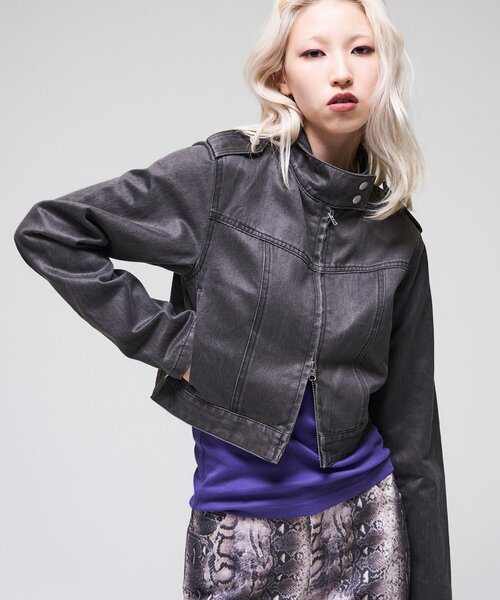 WHO'S WHO gallery(フーズフーギャラリー)の「【26AW LOOK掲載品番】ラギッドチビライダース(ブルゾン・レディース・ブラック/ブラウン・FREE)」の2枚目の写真