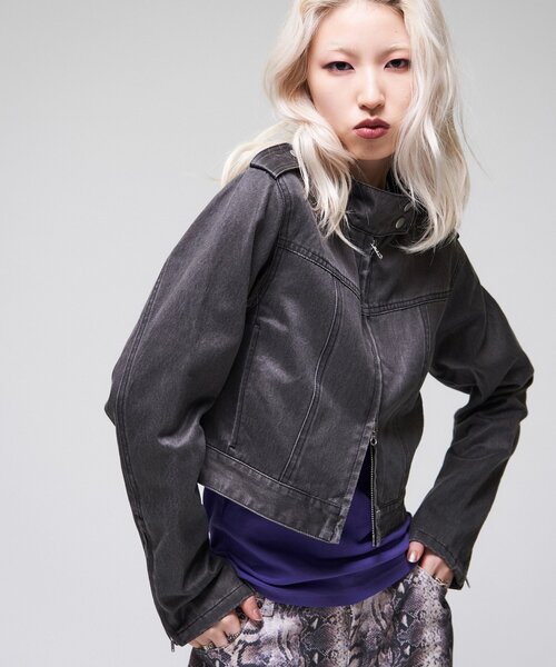 WHO'S WHO gallery(フーズフーギャラリー)の「【26AW LOOK掲載品番】ラギッドチビライダース(ブルゾン・レディース・ブラック/ブラウン・FREE)」の3枚目の写真